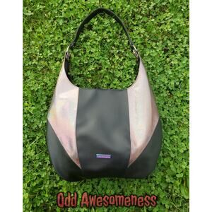 Black and Rainbow Metallic Estrella Shoulder Bag Handmade Purse Bag Slouchy